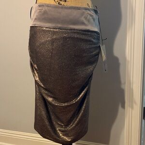Chic Metallic Women's Pencil Skirt